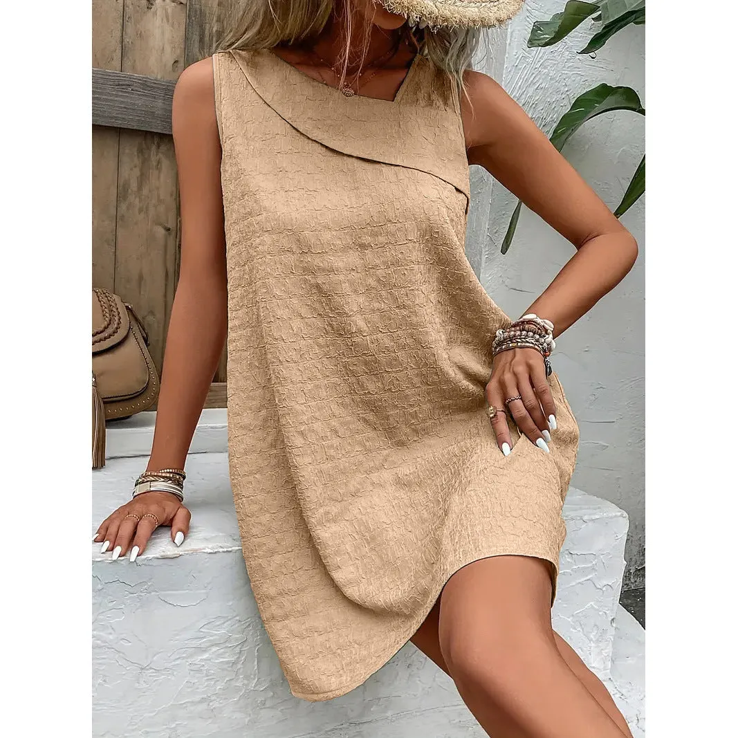 Clara - Elegant mini sleeveless beach dress