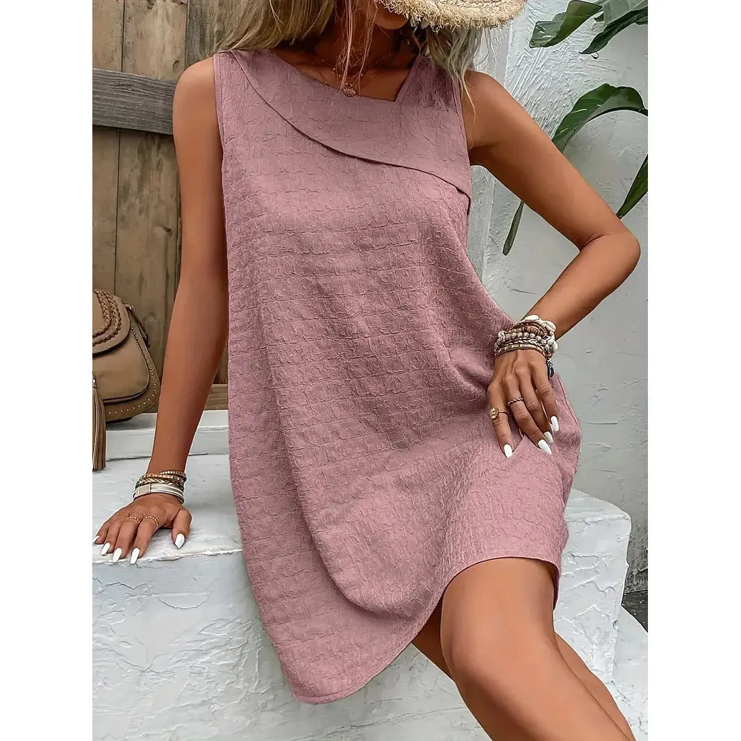 Clara - Elegant mini sleeveless beach dress