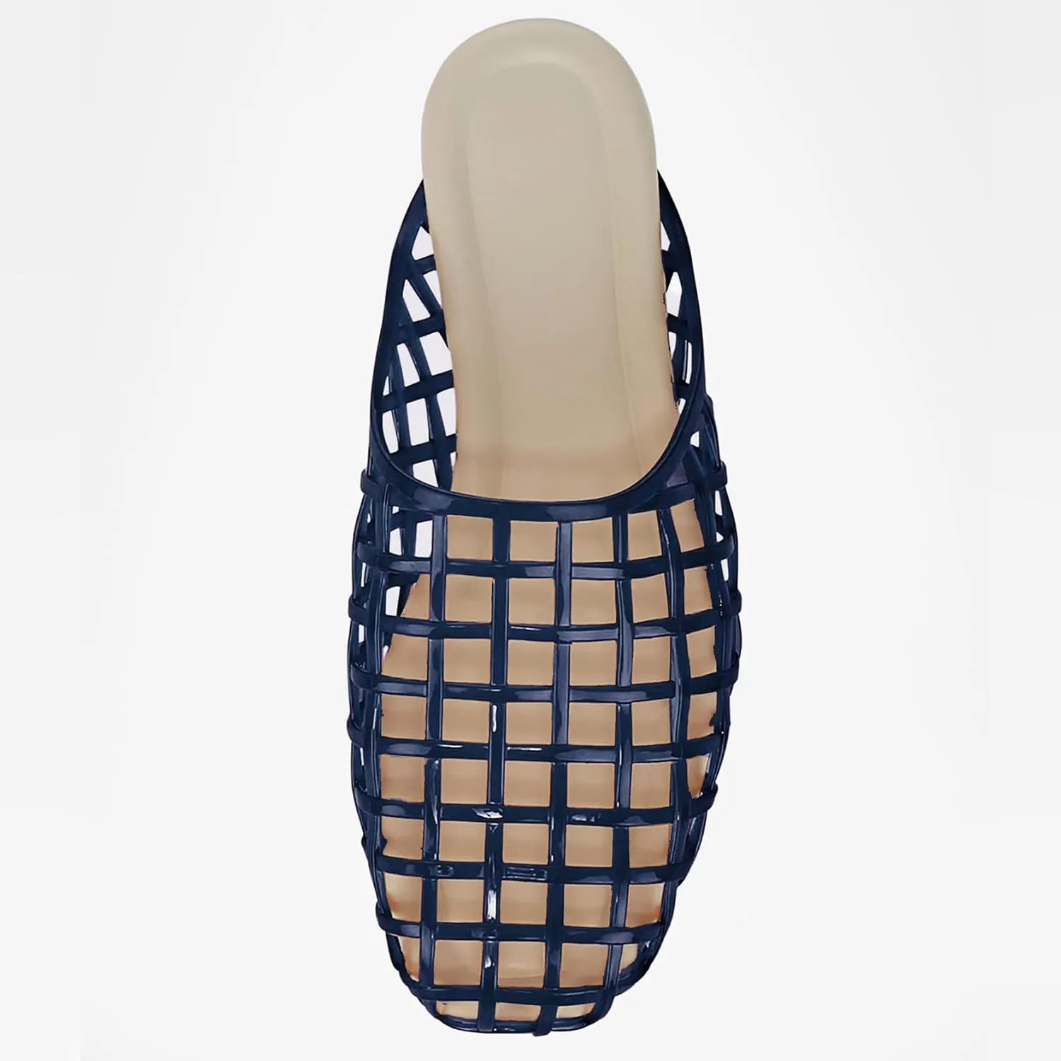 Clear Jelly Shoes for Women Slip on Jelly Mesh Slides Sandals Comfortable Closed Toe Jelly Flats Sandals Jelly Summer Beach Sandals.