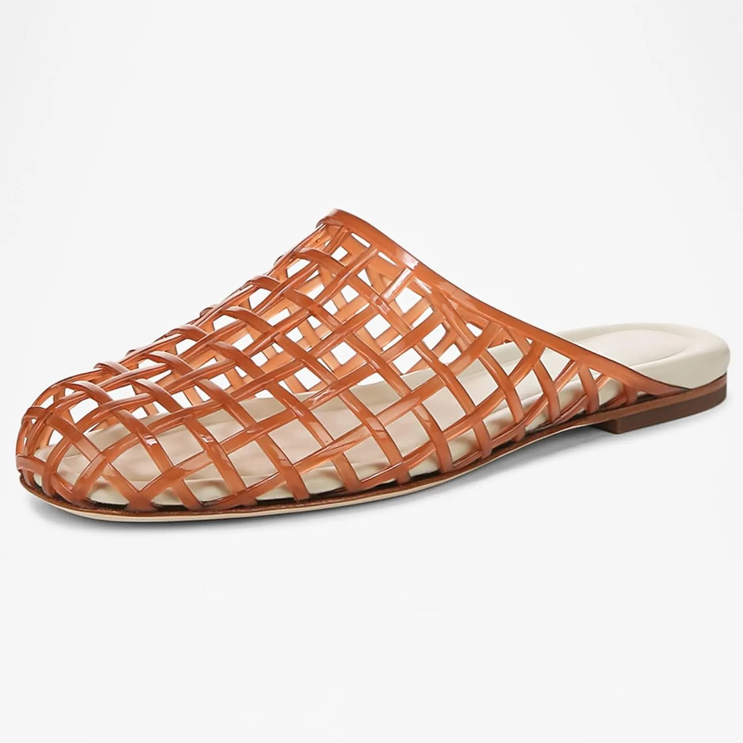 Clear Jelly Shoes for Women Slip on Jelly Mesh Slides Sandals Comfortable Closed Toe Jelly Flats Sandals Jelly Summer Beach Sandals.