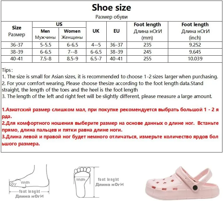 Clogs Women Sandals Summer Casual EVA Lightweight Outdoor Women's Shoes Anti Slip Thick Sole Beach Slides Couple Garden Shoes (A411-Pink,Chinese 38-39)