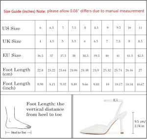 Closed Toe Ankle Strap Heels Women Pumps Pointed Toe Heeled Sandals for Women Stiletto Wedding Dress Shoes