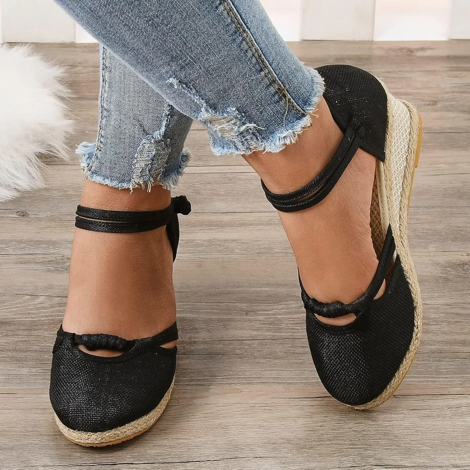 Closed Toe Platform Wedge Sandals, 2025 New Sandals for Women Dressy Summer, Comfortable Anti Slip Summer Shoes Wedge Casual Non-Slip Thin Shoes Dressy