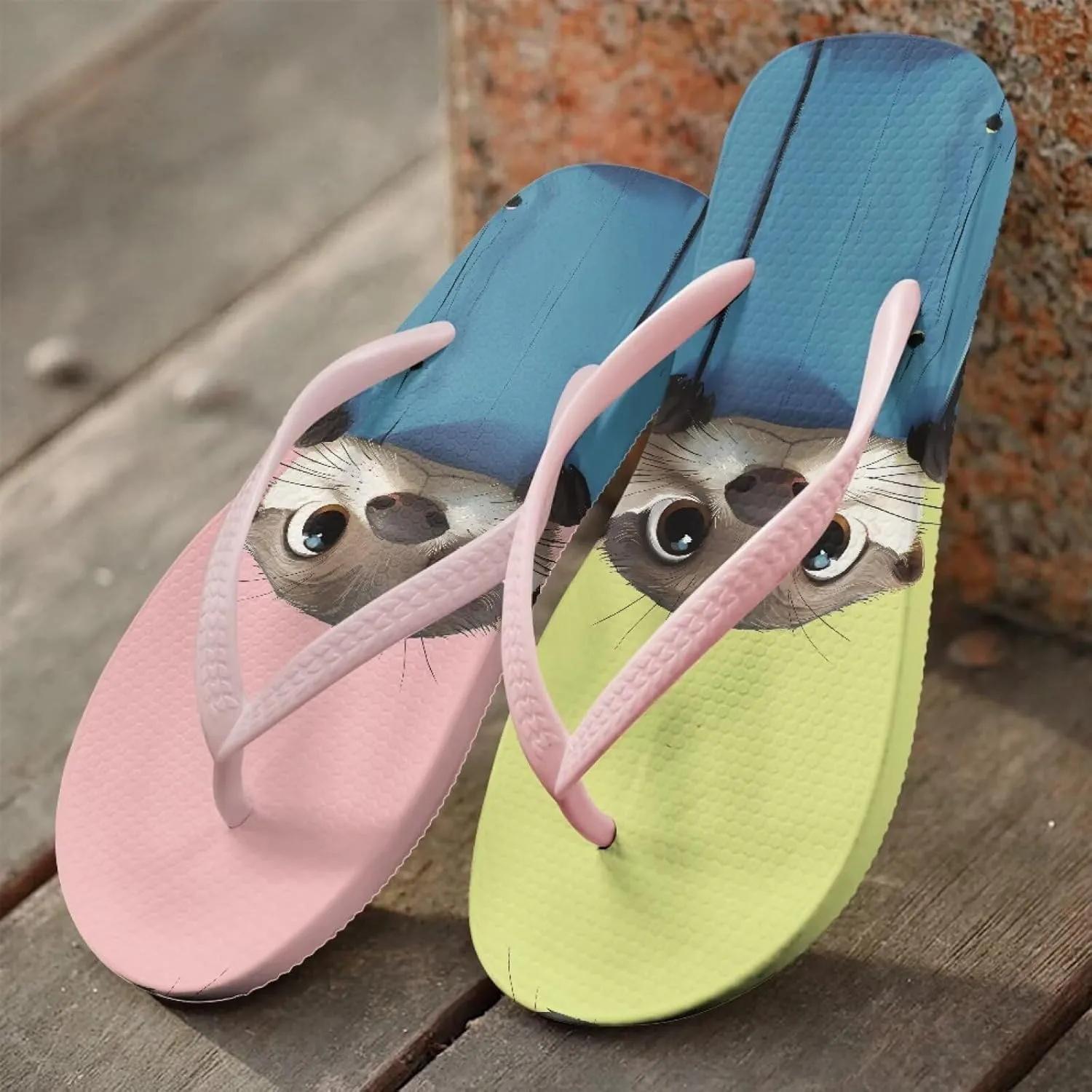 Coloranimal Flip Flops for Women Summer Sandals Non Slip Thong Sandals Women's Flip Flops Lightweight Cushioning Shock-Absorbing for Walking All-Day