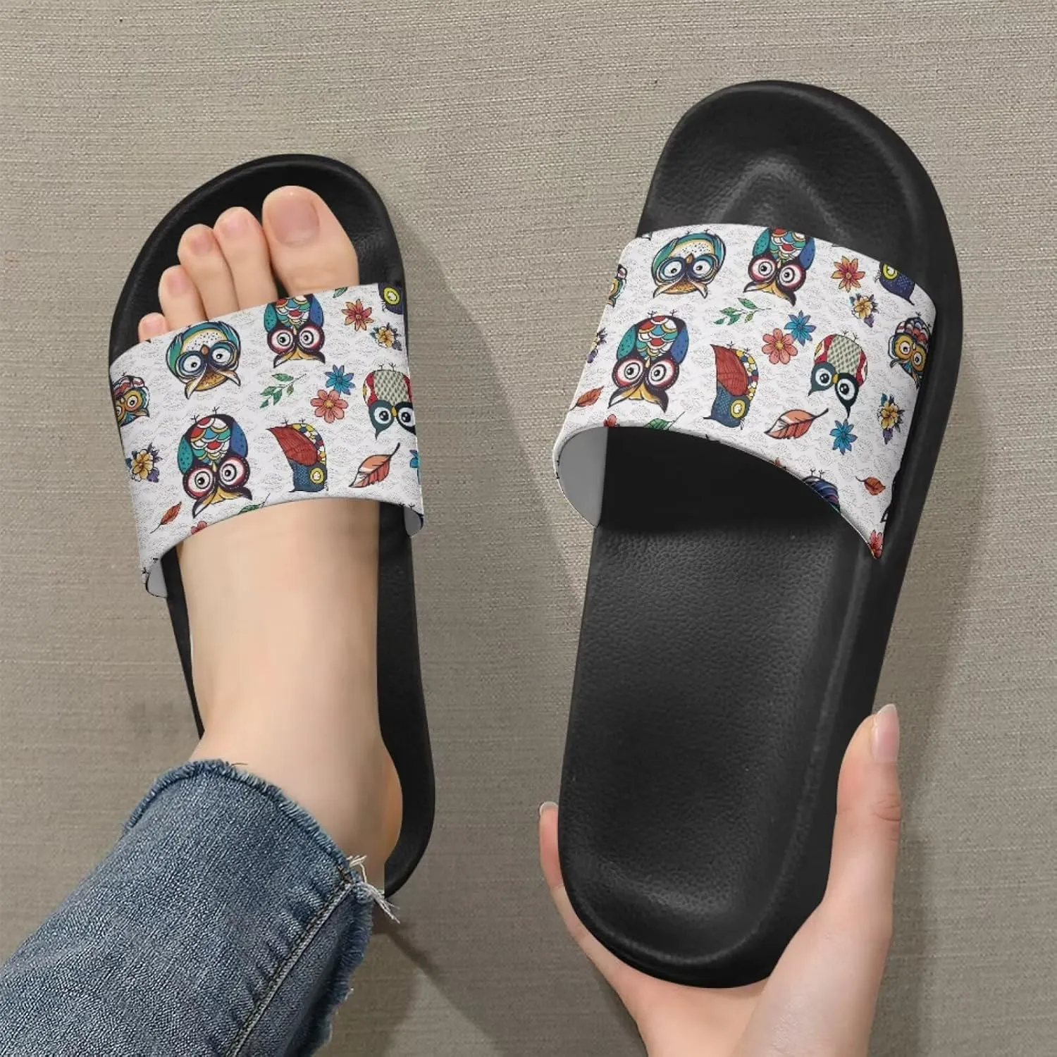 Coloranimal Slippers for Women Summer Beach Sandals House Slippers Shower Shoes Slide Sandals Women Non Slip Beach Shoes