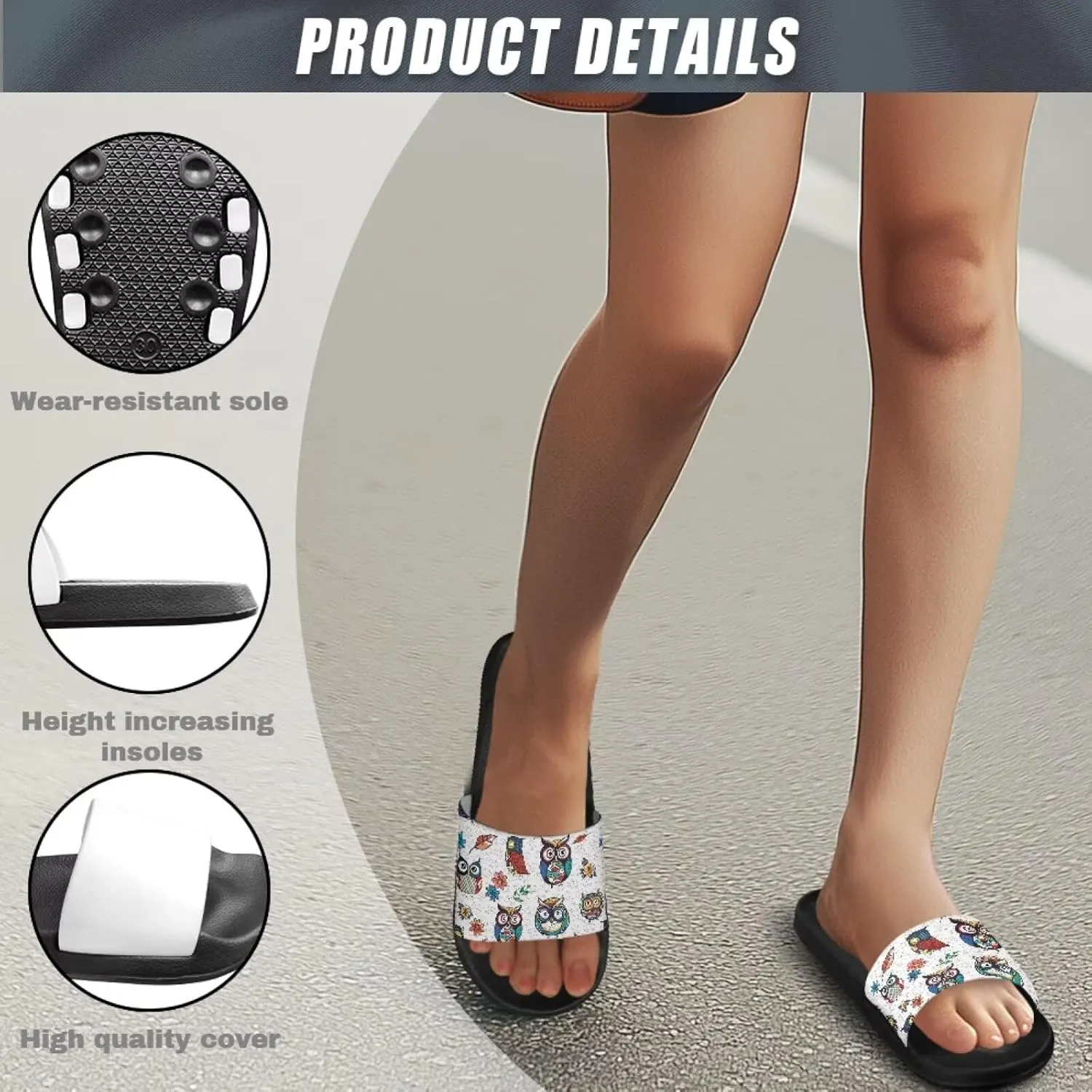 Coloranimal Slippers for Women Summer Beach Sandals House Slippers Shower Shoes Slide Sandals Women Non Slip Beach Shoes
