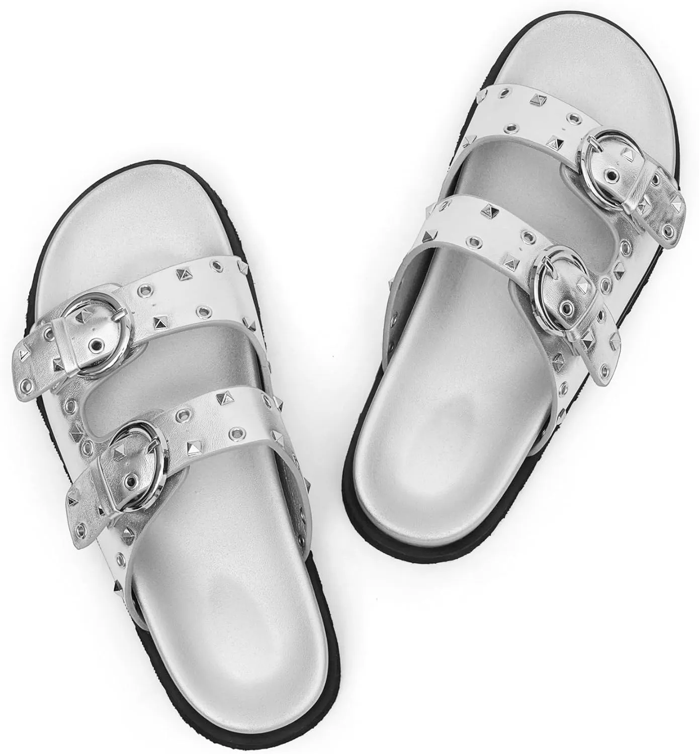 Comfortable Slide Sandals for Women Footbed Flat Sandals Casual Dressy Shoes