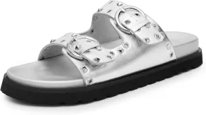 Comfortable Slide Sandals for Women Footbed Flat Sandals Casual Dressy Shoes
