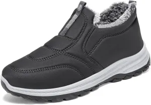 Cubicbee Women's Winter Hiking Slip-on Sneakers High Top Thermal Sneakers Lightweight Outdoor Shoes Waterproof Thermal Fur Lined Booties