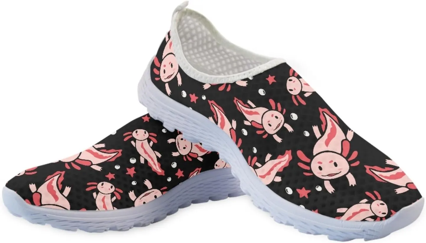 Cumagical Running Shoes Wide Width Breathable White Slip On Sneakers for Women