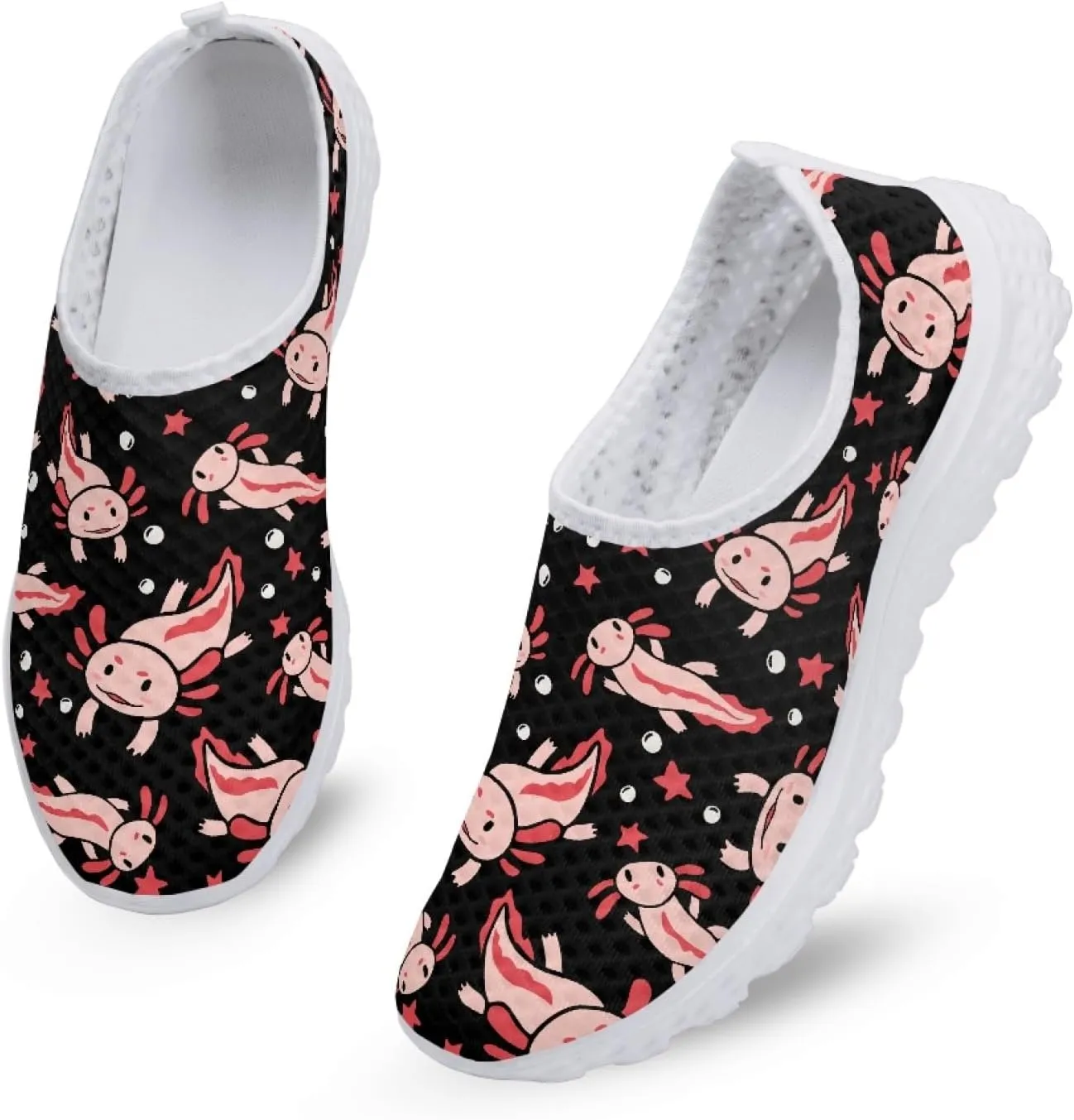 Cumagical Running Shoes Wide Width Breathable White Slip On Sneakers for Women