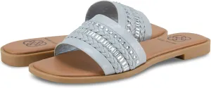 Daisy Fuentes Women's Slip-On Sandals Zina – Comfortable Design in Pewter and Ice, Sizes 6-10