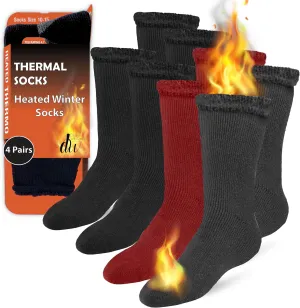Debra Weitzner Thermal Socks for Men Women Warm Socks 4/6 Pairs Crew Winter Thick Boot Socks