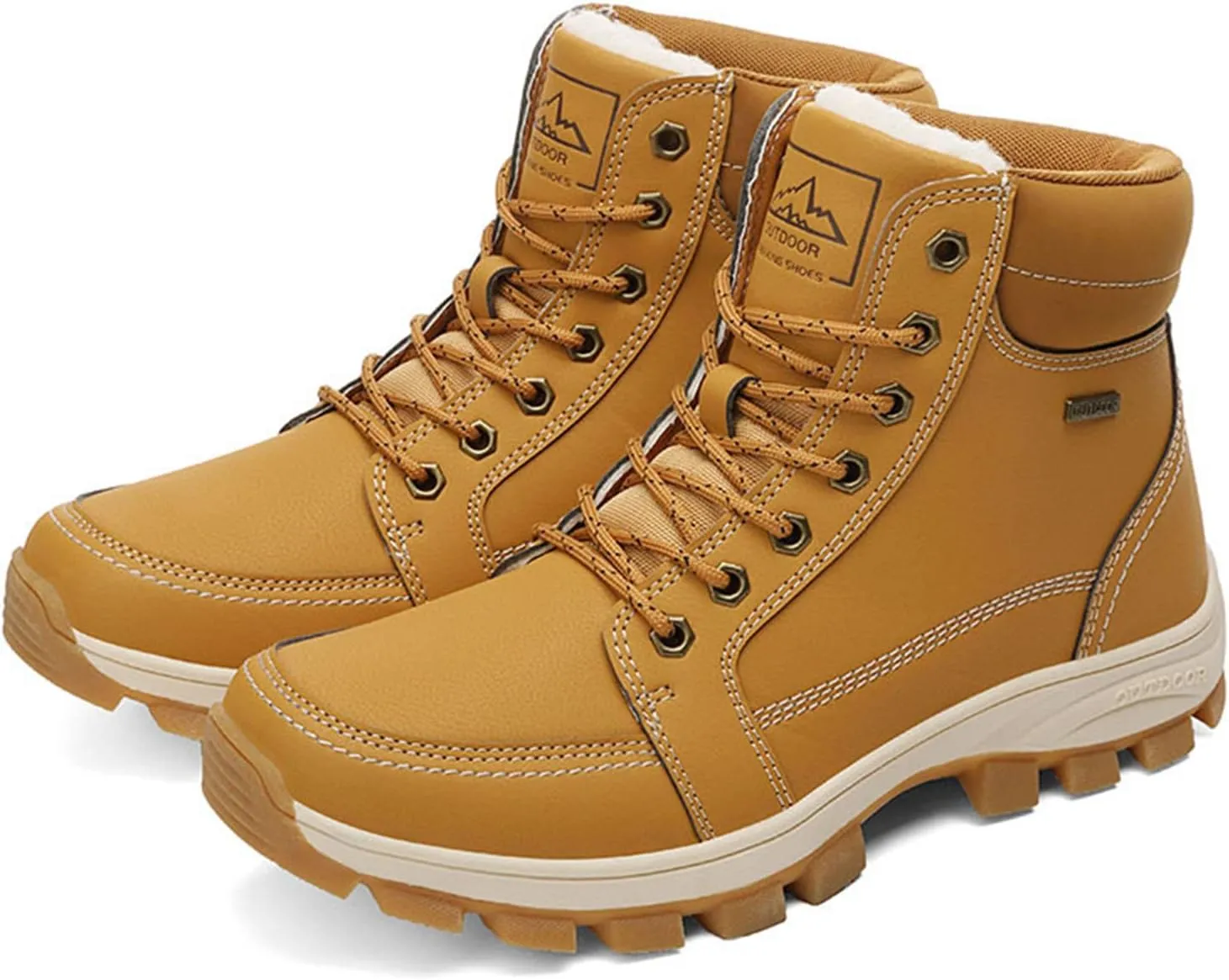DevilAngel Men's High Top Thermal hiking Shoes,Winter Fashion Leather Waterproof Outdoor Snow Boots?Snow Sports Warm Shoes.