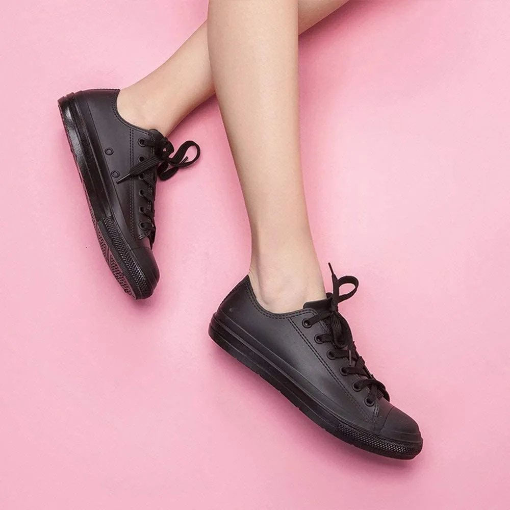 DKSUKO Women's Rain Boots Waterproof High Top Rain Shoes with Lace Up Anti-Slip Garden Shoes