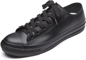 DKSUKO Women's Rain Boots Waterproof High Top Rain Shoes with Lace Up Anti-Slip Garden Shoes