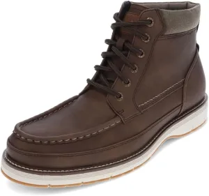 DOCKERS Mens Thames Casual Lace Up Moc Toe Boot, Dark Tan, 11 M