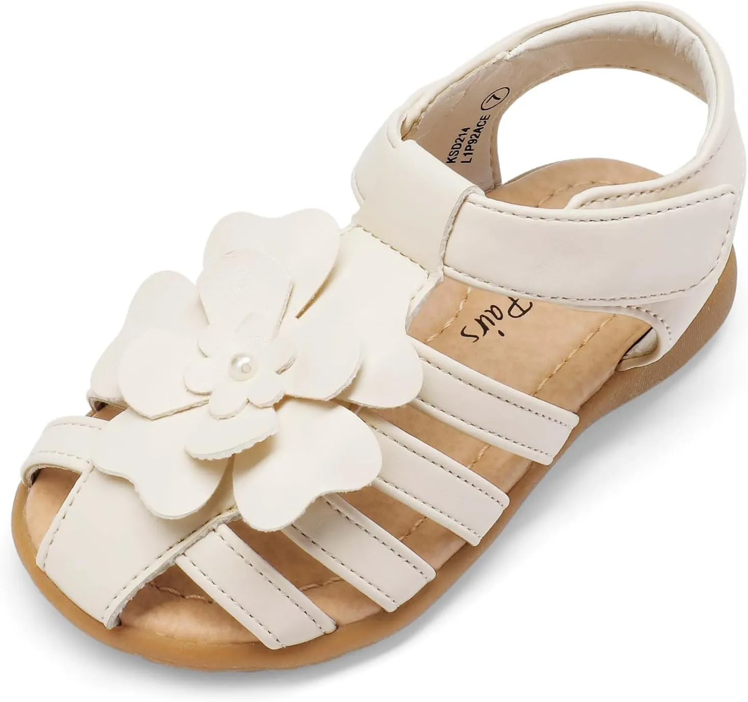 DREAM PAIRS Girls Toddler/Little Kid Closed-Toe Flower Summer Dress Sandals Shoes