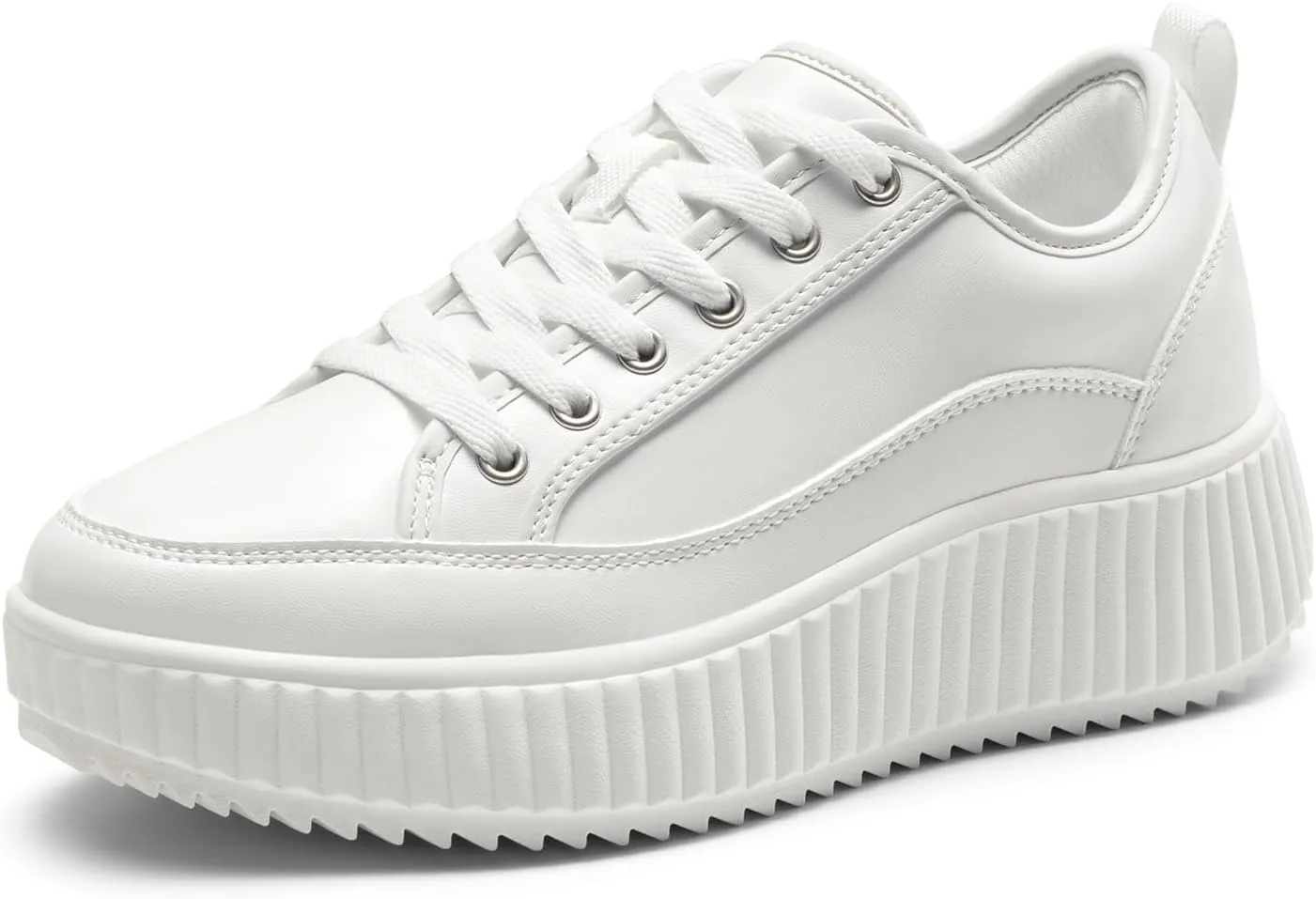 DREAM PAIRS Women Platform Chunky Lightweight Comfortable Casual Lace-Up Sky Walking Fashion Sneakers