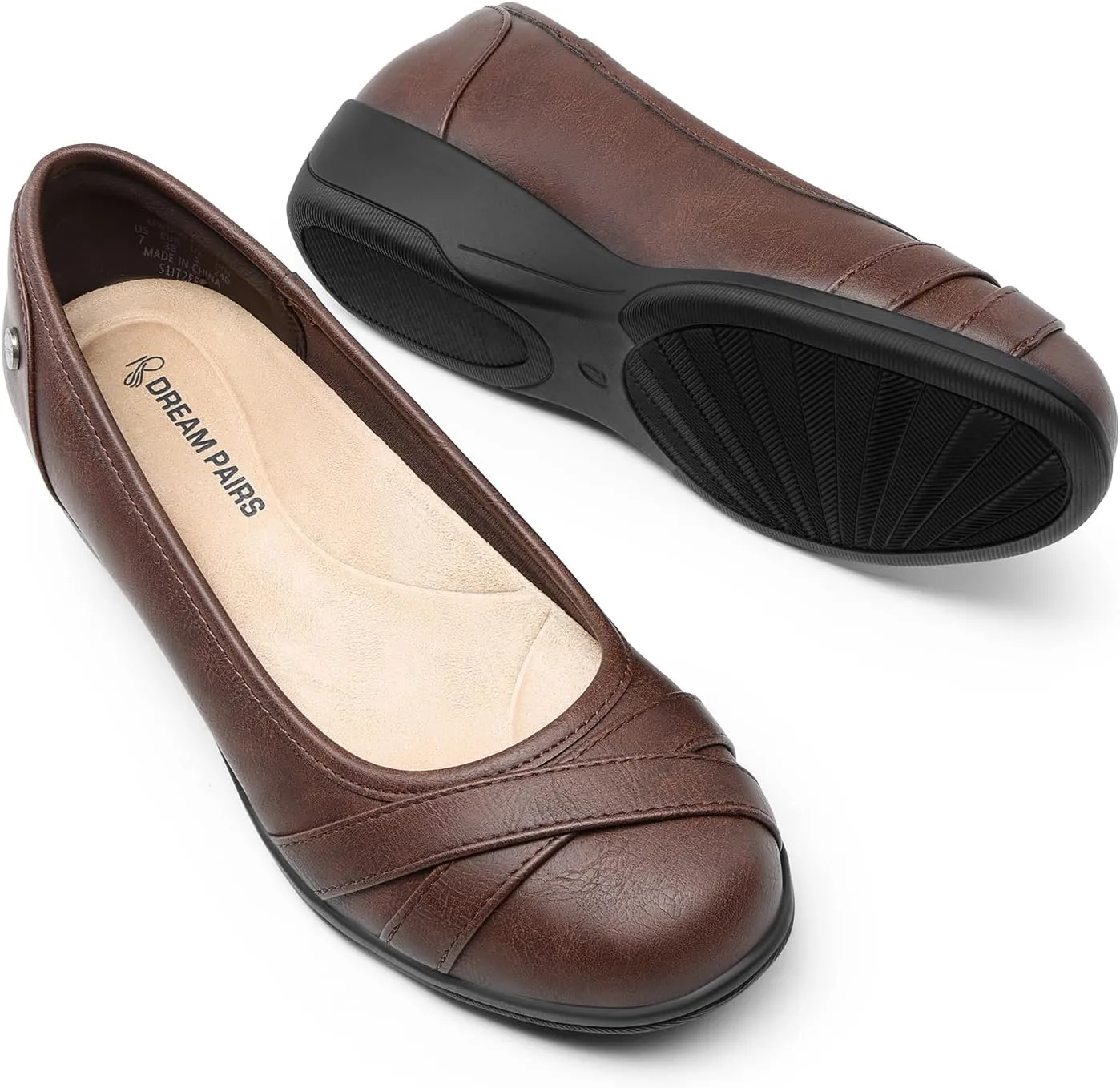 DREAM PAIRS Women's Ballet Flats Business Office Work Dress Shoes Comfortable Dressy Flats for Women