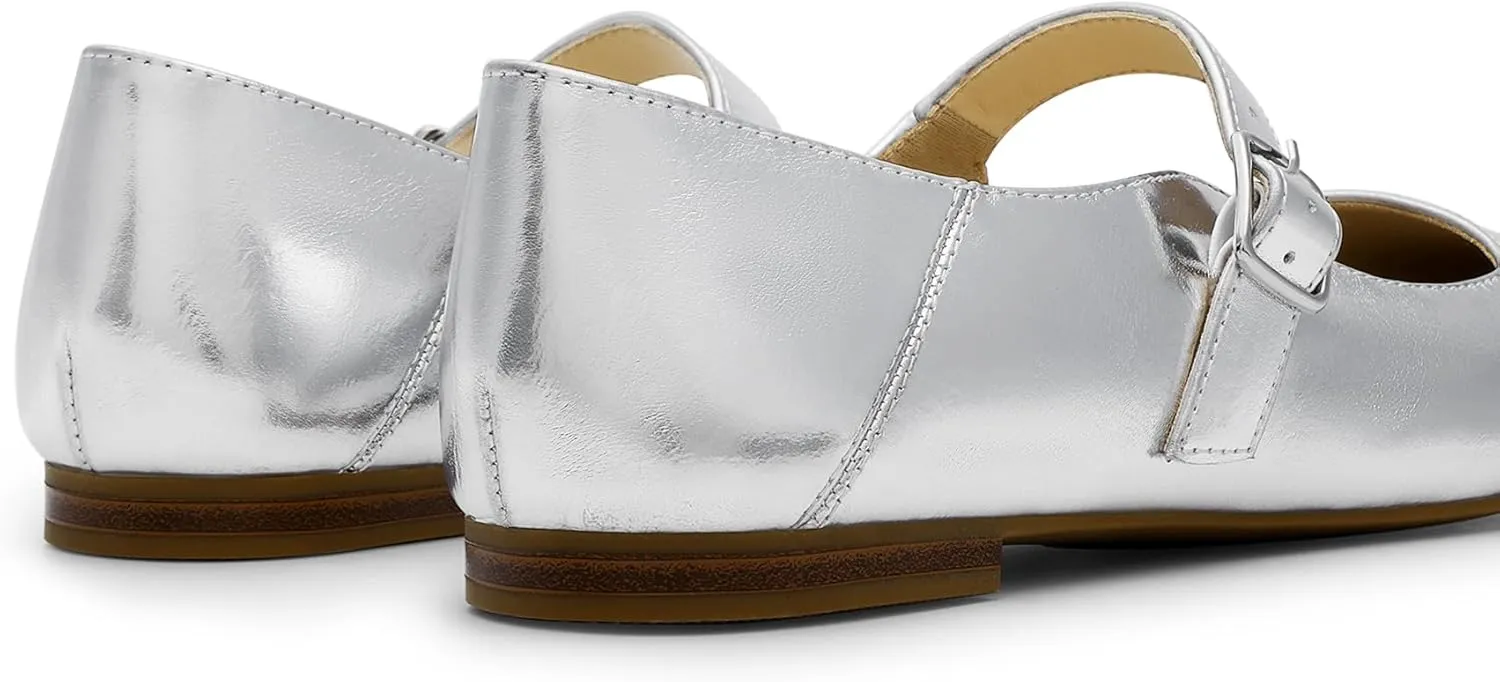 DREAM PAIRS Women's Flats Square Toe Mary Jane Flats Comfortable Casual Slip On Dress Shoes Ballet Flats with Buckle Strap Casual Work Office Mary Jane Shoes