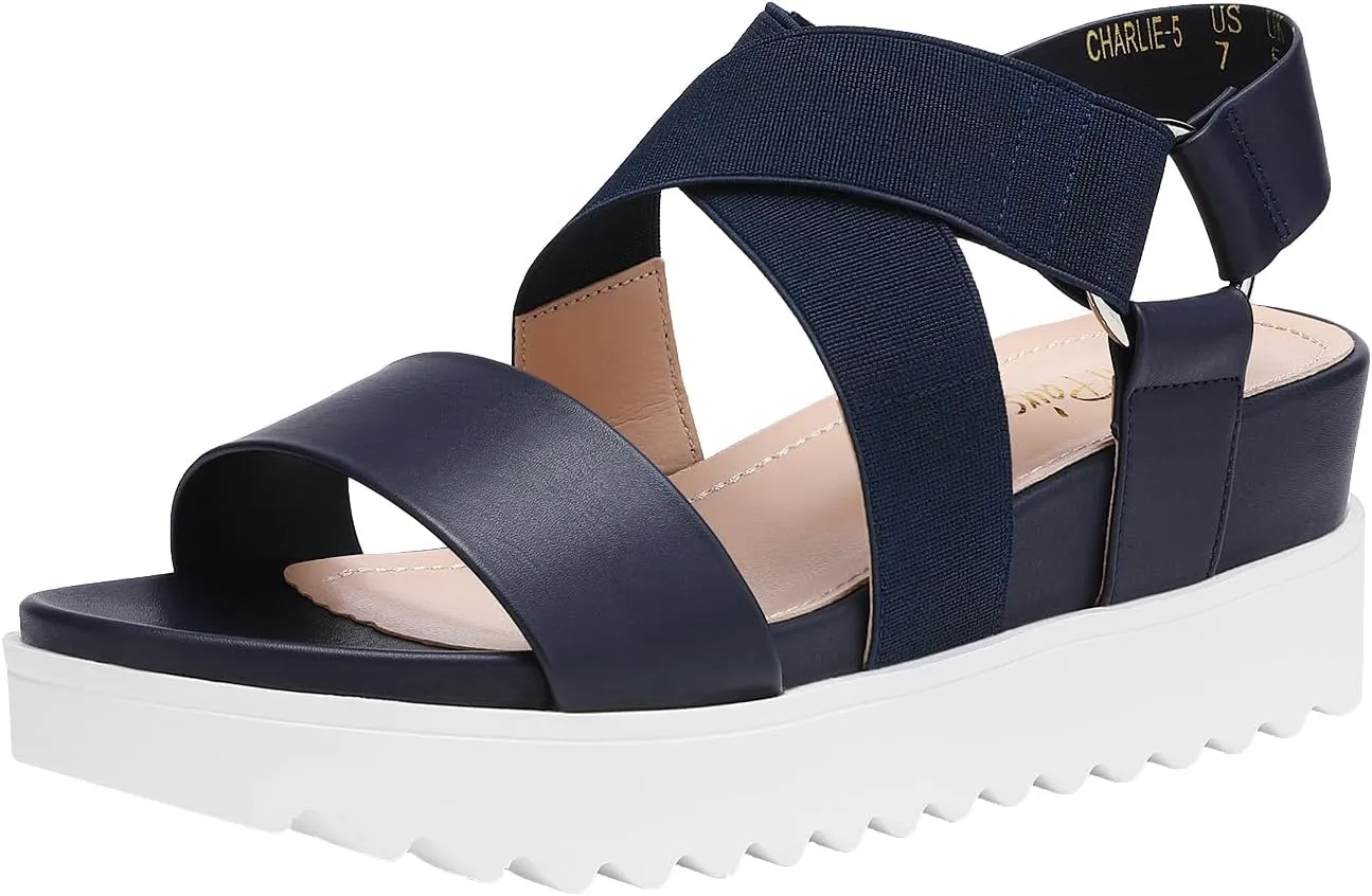 DREAM PAIRS Women’s Open Toe Ankle Strap Platform Wedge Sandals