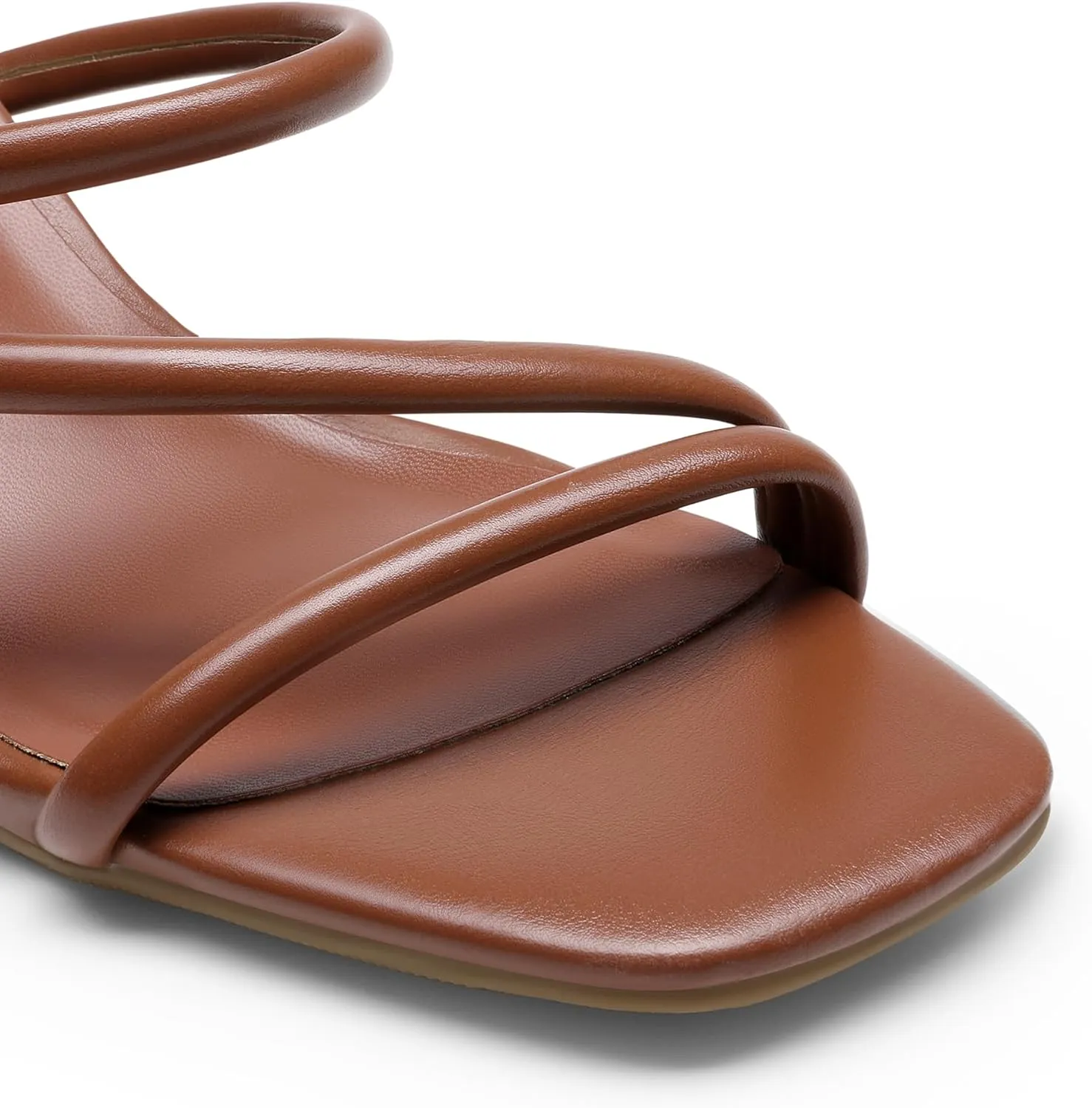 DREAM PAIRS Women's Strappy Heels Open Toe Low Chunky Heel Slip On Mules Square Block Sandals Dress Shoes