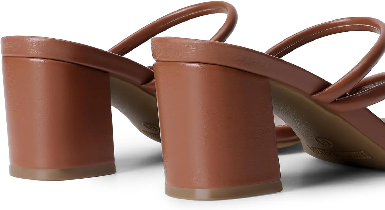 DREAM PAIRS Women's Strappy Heels Open Toe Low Chunky Heel Slip On Mules Square Block Sandals Dress Shoes