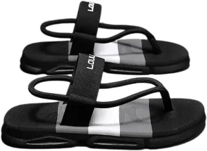 Dual-Purpose Men's Sandals Outdoor Leisure Beach Shoes with Thick Anti-Slip Sole (Black, Adult, Men, 6.5, Numeric, US Footwear Size System, Medium)