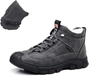 DYJAGYO Men's Wool Warm Boots, Winter Warm Sneakers, Men's Snow Boots, Warm Cotton Shoes, Multifunctional Casual Shoes