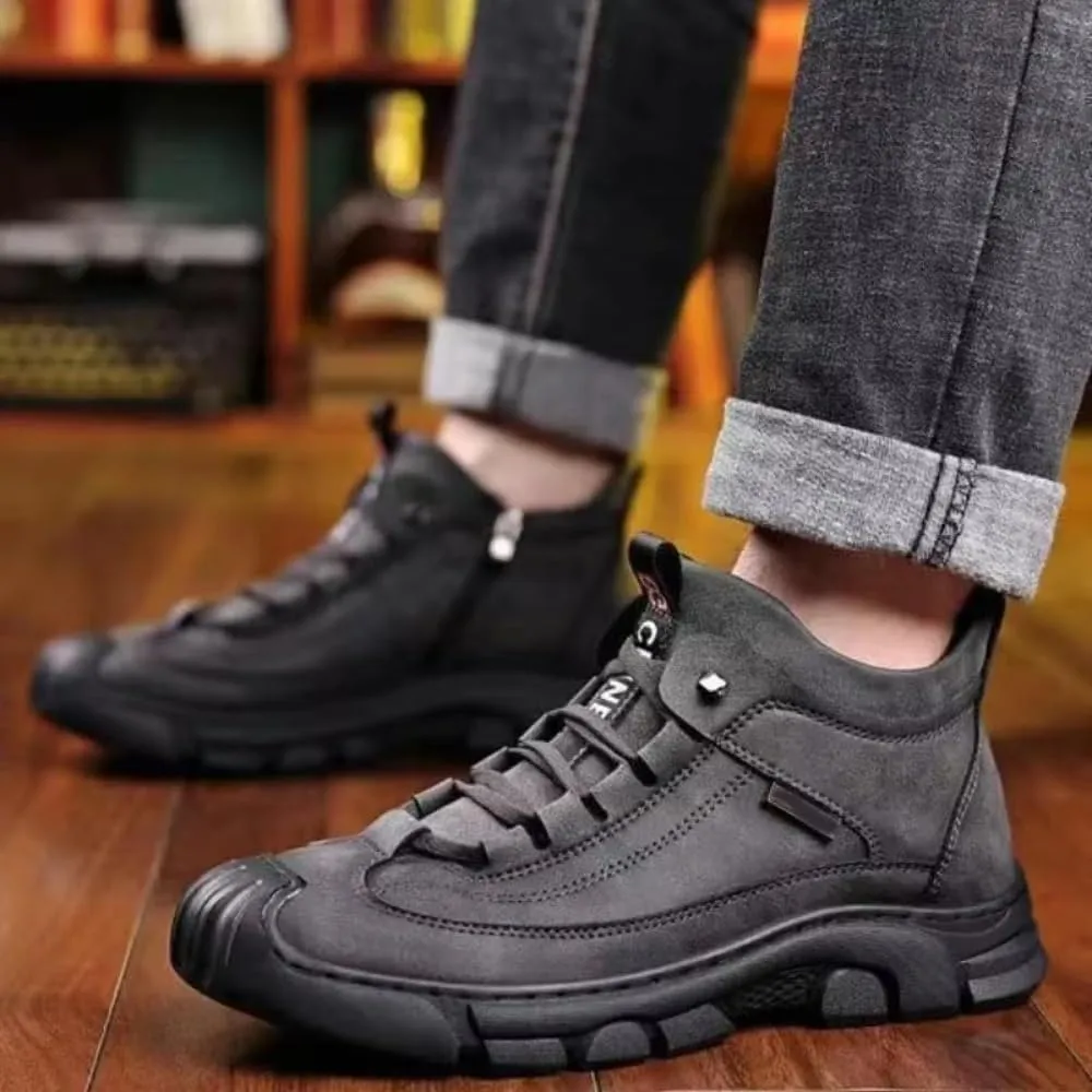 DYJAGYO Men's Wool Warm Boots, Winter Warm Sneakers, Men's Snow Boots, Warm Cotton Shoes, Multifunctional Casual Shoes