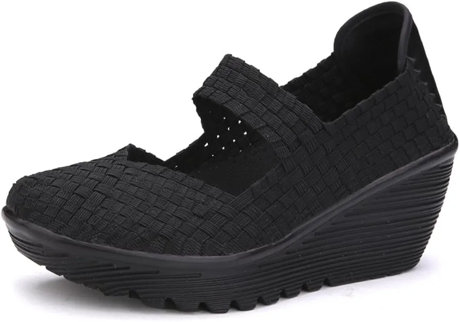 EnllerviiD Women's Wedge Mary Jane Sandals