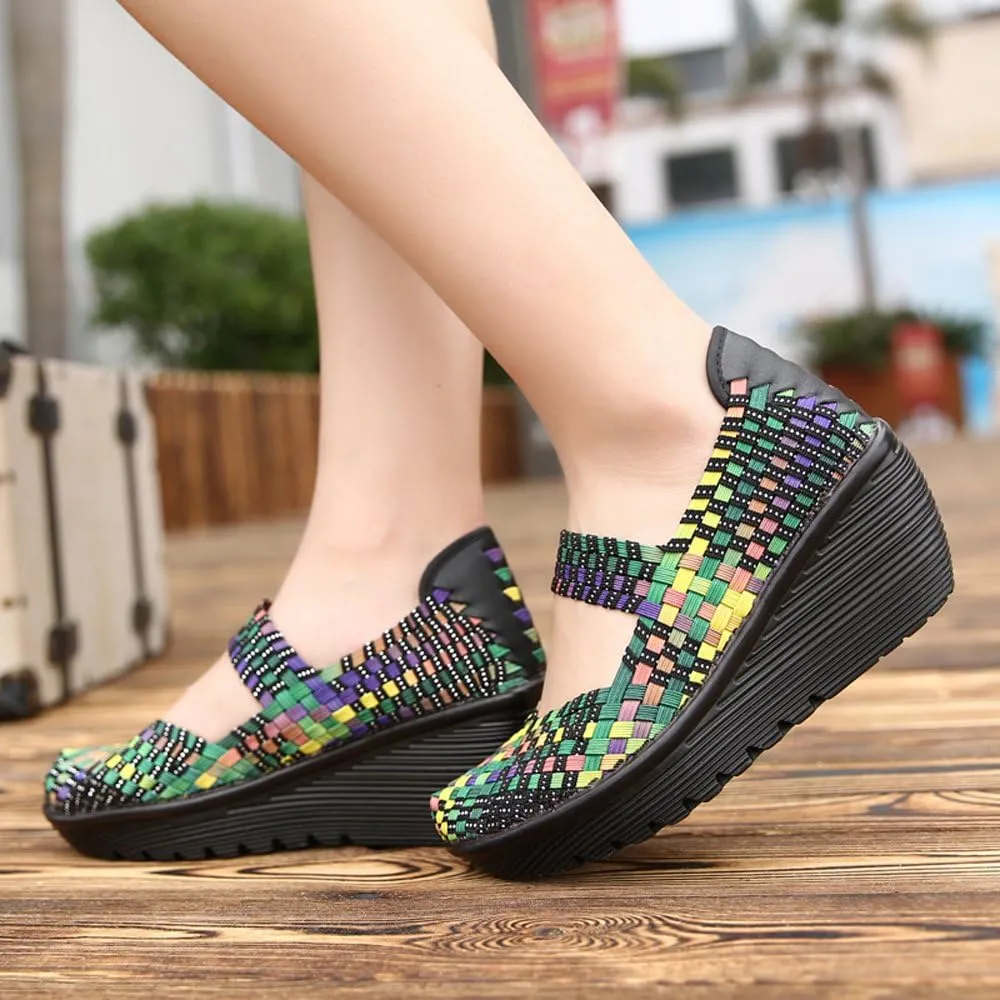 EnllerviiD Women's Wedge Mary Jane Sandals