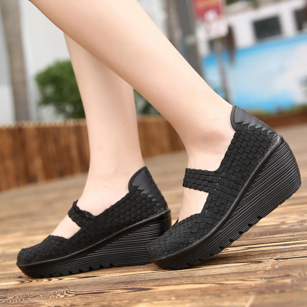 EnllerviiD Women's Wedge Mary Jane Sandals