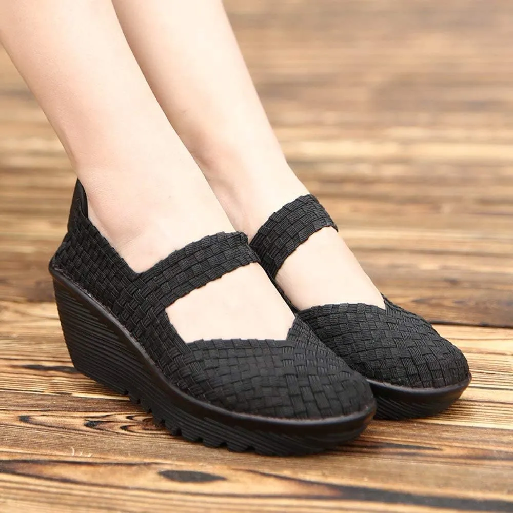 EnllerviiD Women's Wedge Mary Jane Sandals