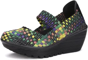 EnllerviiD Women's Wedge Mary Jane Sandals