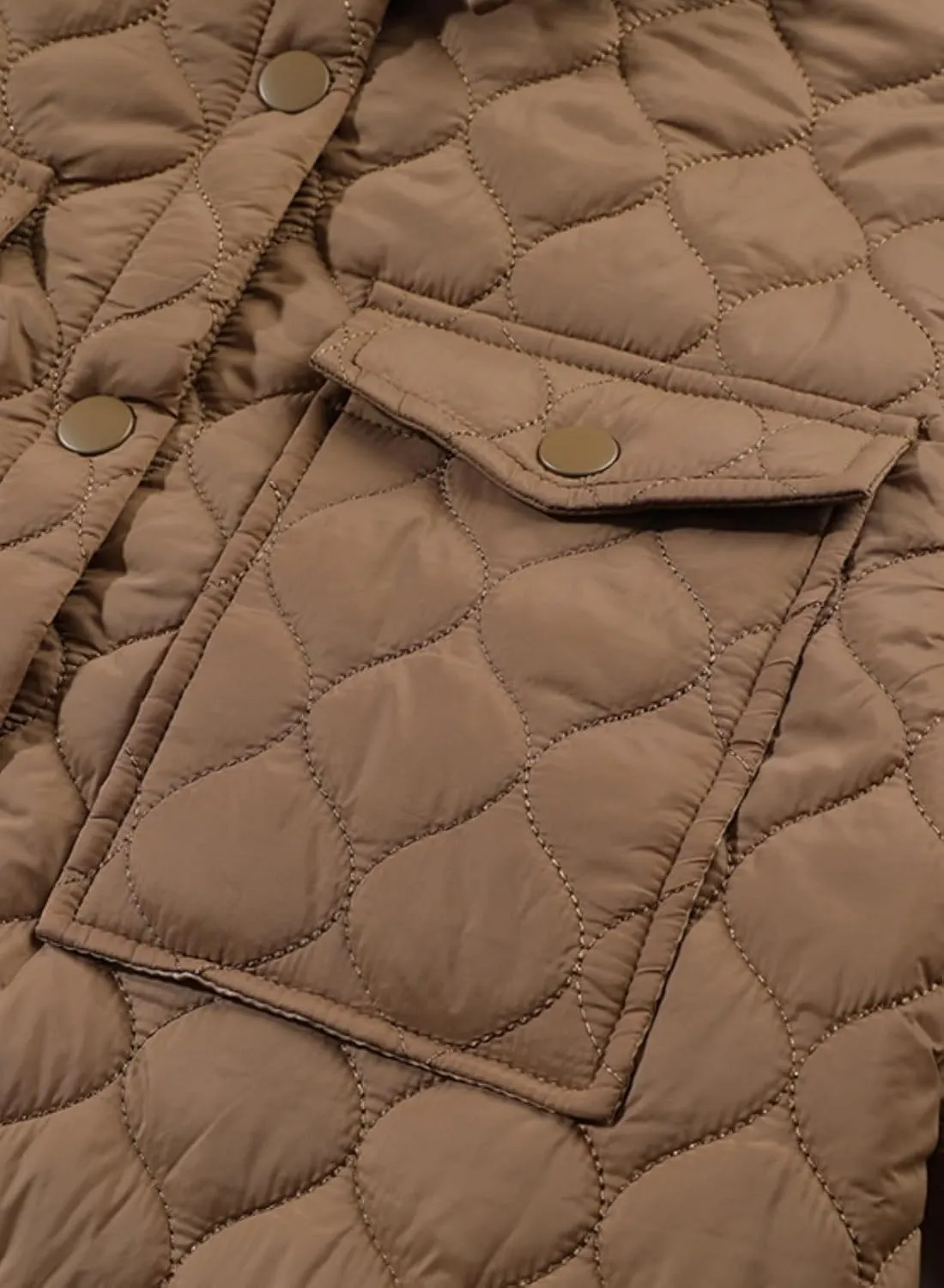 EVALESS Quilted Jackets for Women Lightweight Long Sleeve Button Down Puffer Jacket Warm Winter Coat Outerwear with Pockets