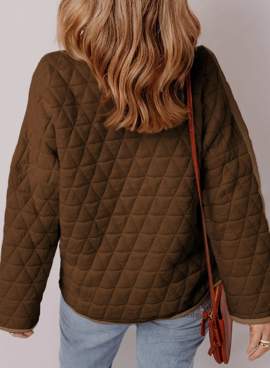EVALESS Women's Lightweight Diamond Quilted Jacket Casual Winter Open Front Button Down Puffer Coat Outwear Cardigan