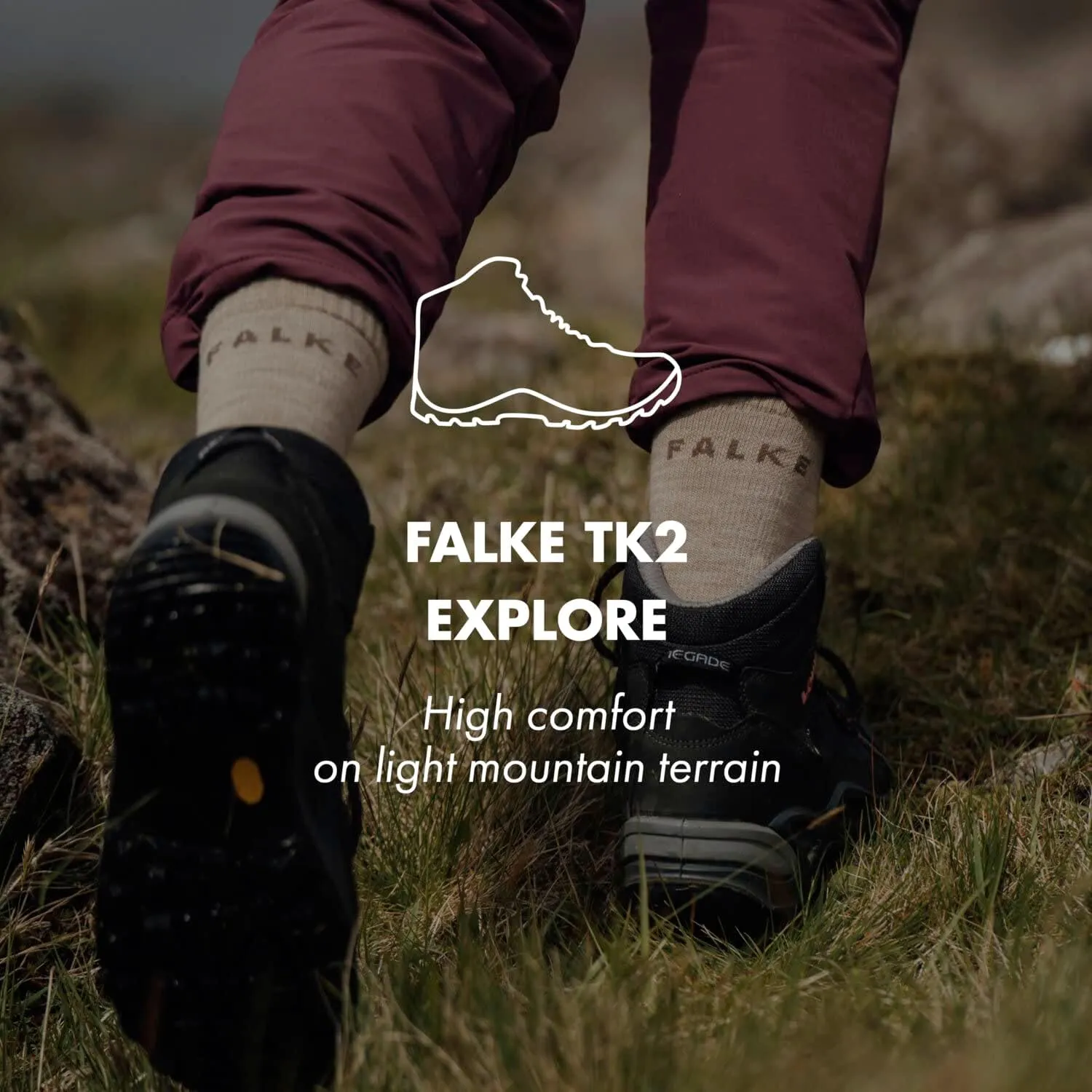 FALKE Men's TK2 Crest Hiking Socks, Merino Wool, More Colors, 1 Pair