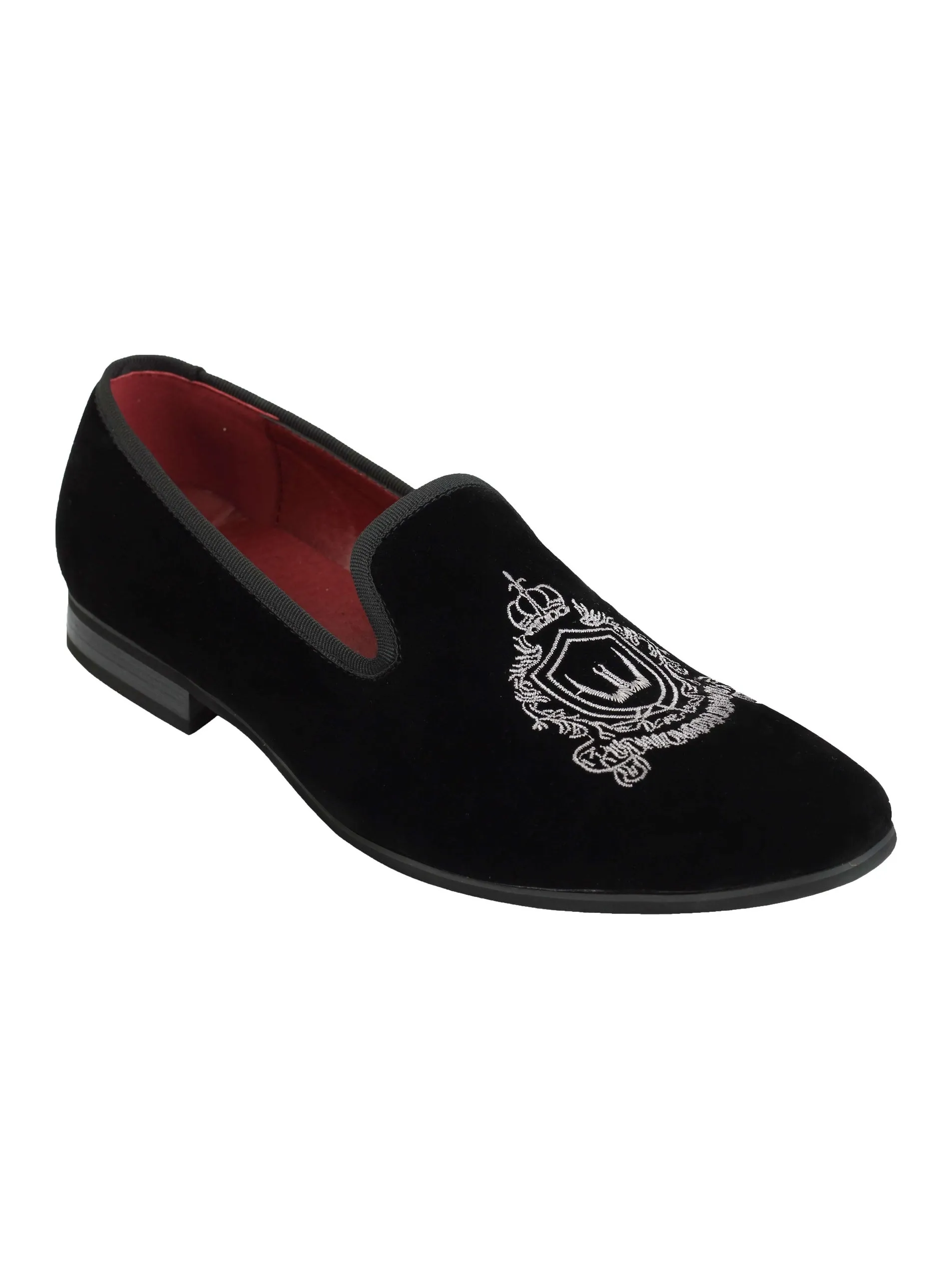 FAUX VELVET EMBROIDERY SUEDE LEATHER LOAFERS