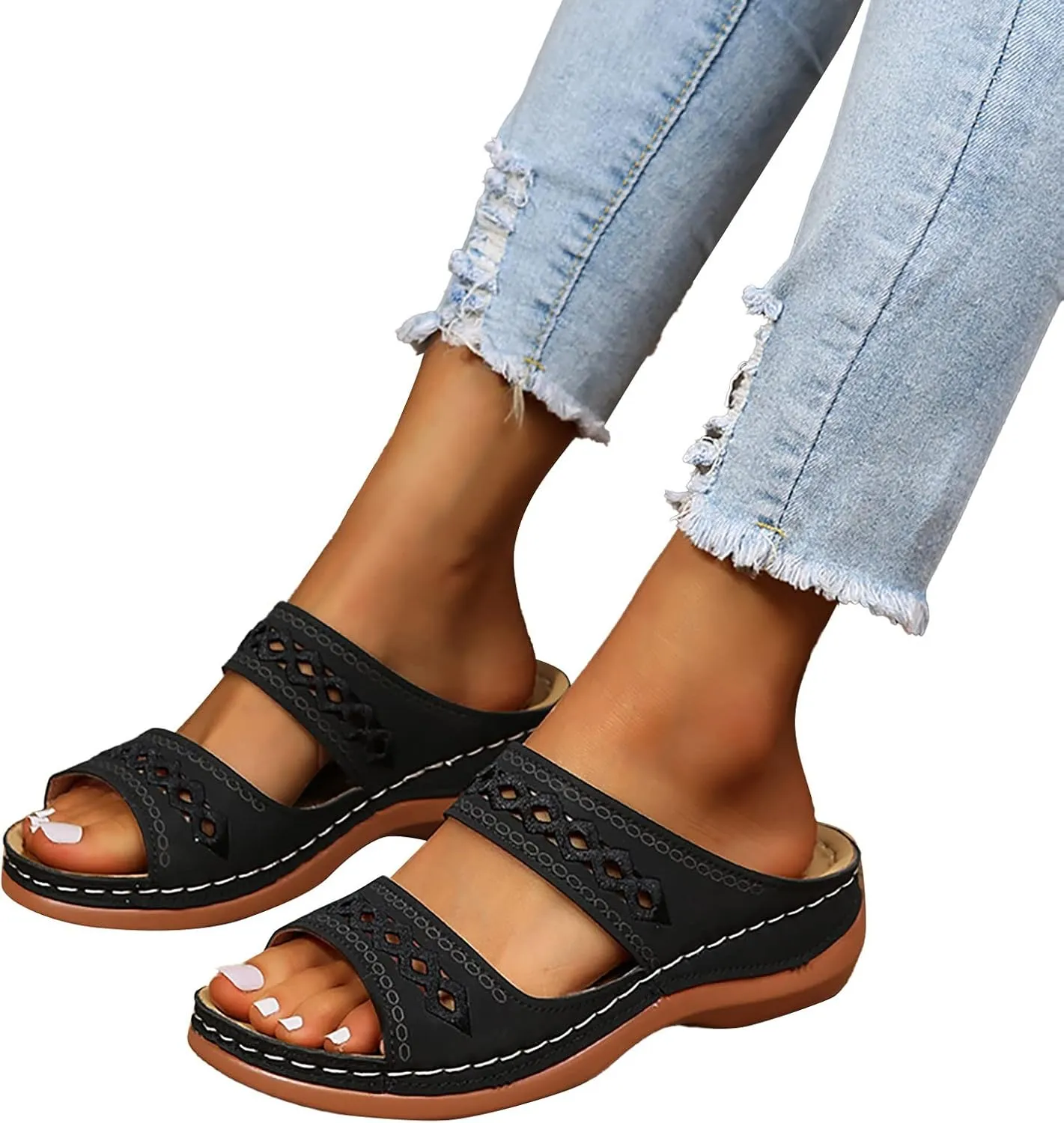 Flip Flops Arch Support Womens Platform Sandals Women Chunky Heel 2023 Sandals for Woman