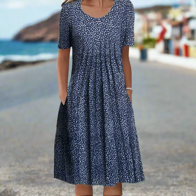 Floral Print A-Line Midi Dress | Cotton Blend | Feminine and Breezy
