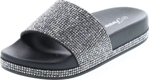 Forever Link Viste-07 Glitter Slide in PVC Molded Footbed Flatform Sandal Slippers