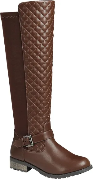 Forever Link Women's Knee High Quilted Riding Fashion Boots