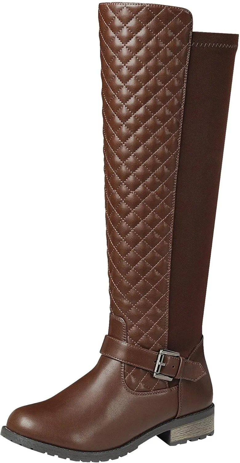 Forever Link Women's Knee High Quilted Riding Fashion Boots