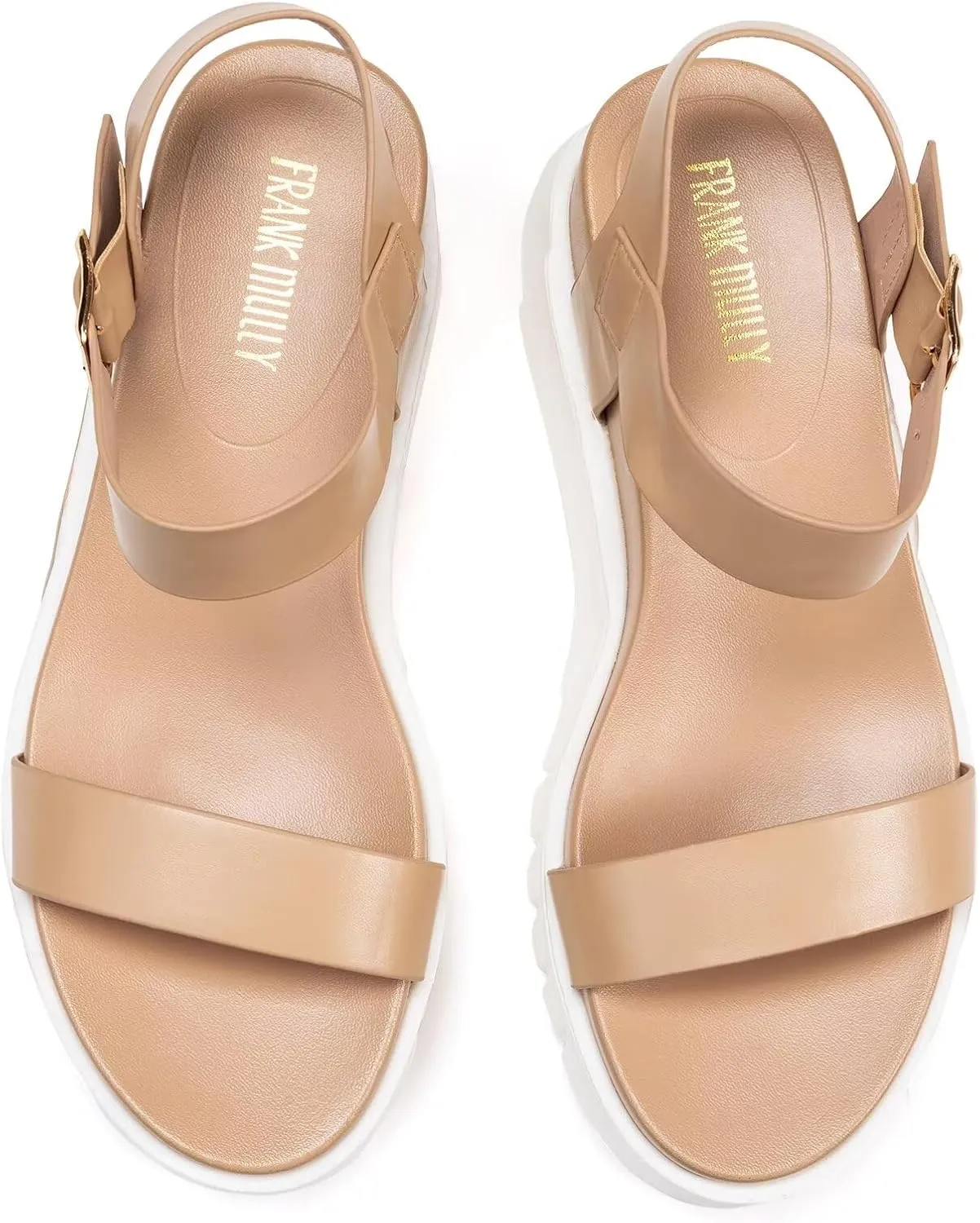 Frank Mully Women's Platform Sandals Open Toe Ankle Strap Buckle Adujustable Casual Platform Sandals Shoes