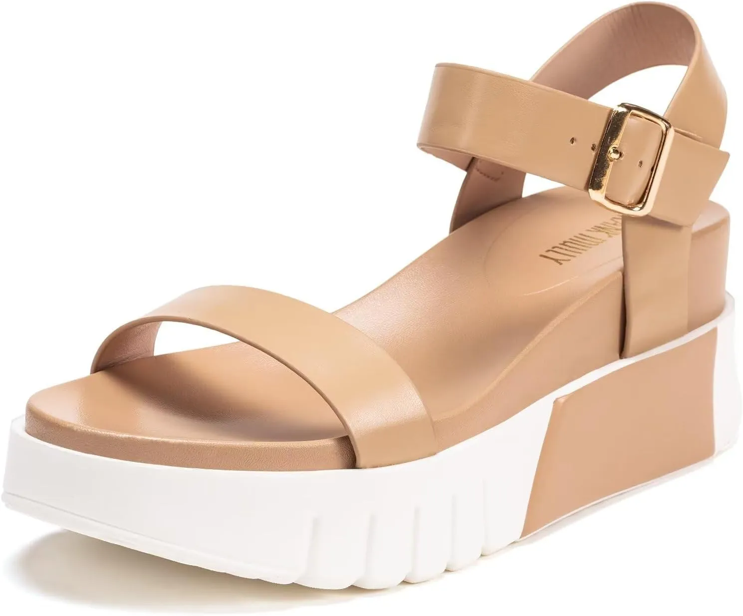 Frank Mully Women's Platform Sandals Open Toe Ankle Strap Buckle Adujustable Casual Platform Sandals Shoes