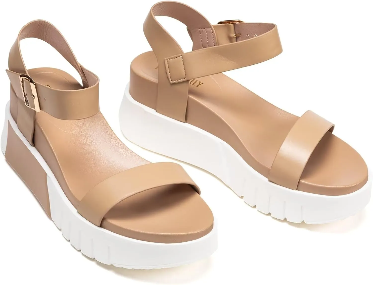 Frank Mully Women's Platform Sandals Open Toe Ankle Strap Buckle Adujustable Casual Platform Sandals Shoes
