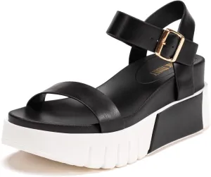 Frank Mully Women's Platform Sandals Open Toe Ankle Strap Buckle Adujustable Casual Platform Sandals Shoes
