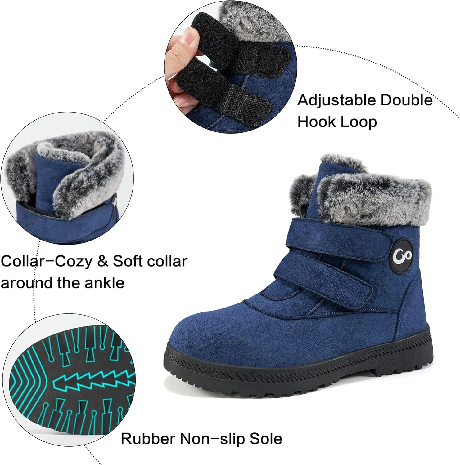 FUDYNMALC Women Winter Snow Boots: Warm Fur Lined Womens Ankle Booties - Comfortable Walking Outdoor Boot Cute